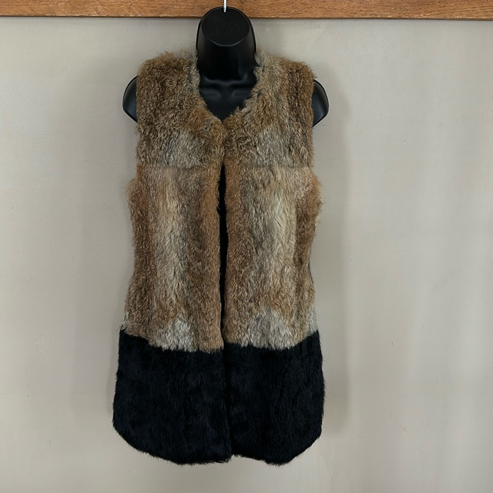 Two-Toned Rabbit Fur Vest